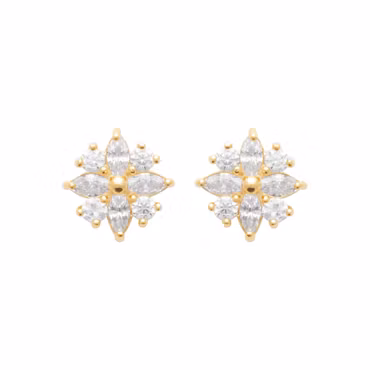 Snow Flower Earrings Gold