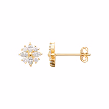 Snow Flower Earrings Gold
