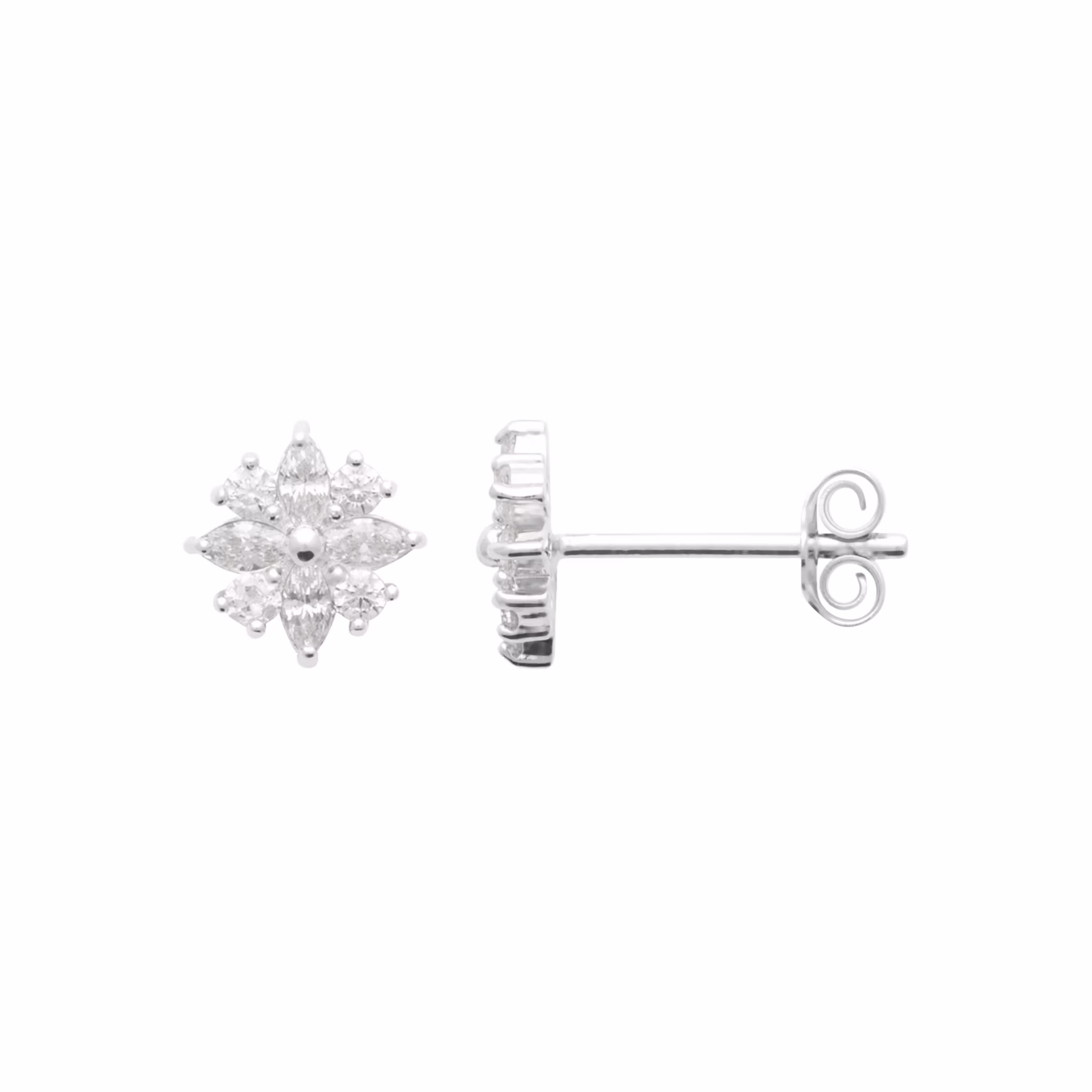 Snow Flower Earrings Silver
