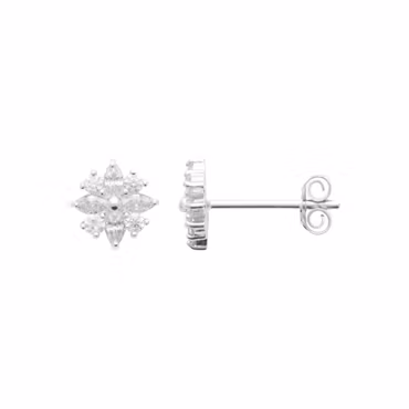 Snow Flower Earrings Silver