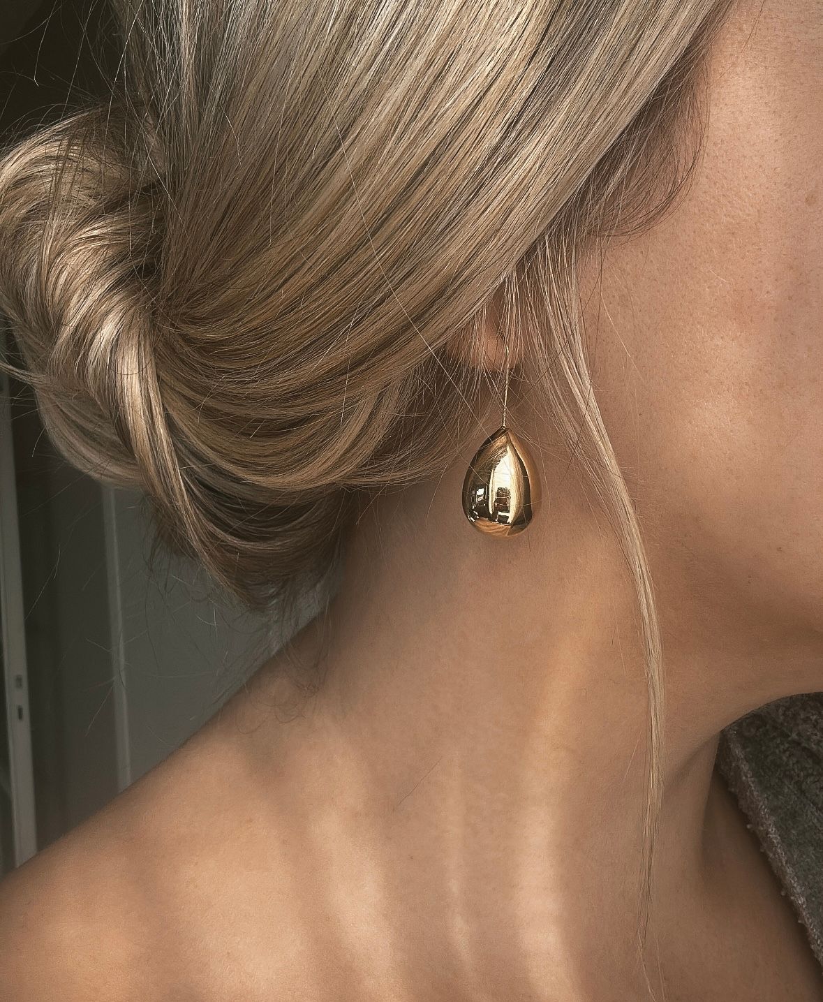 Long Drop Earrings Gold PVD