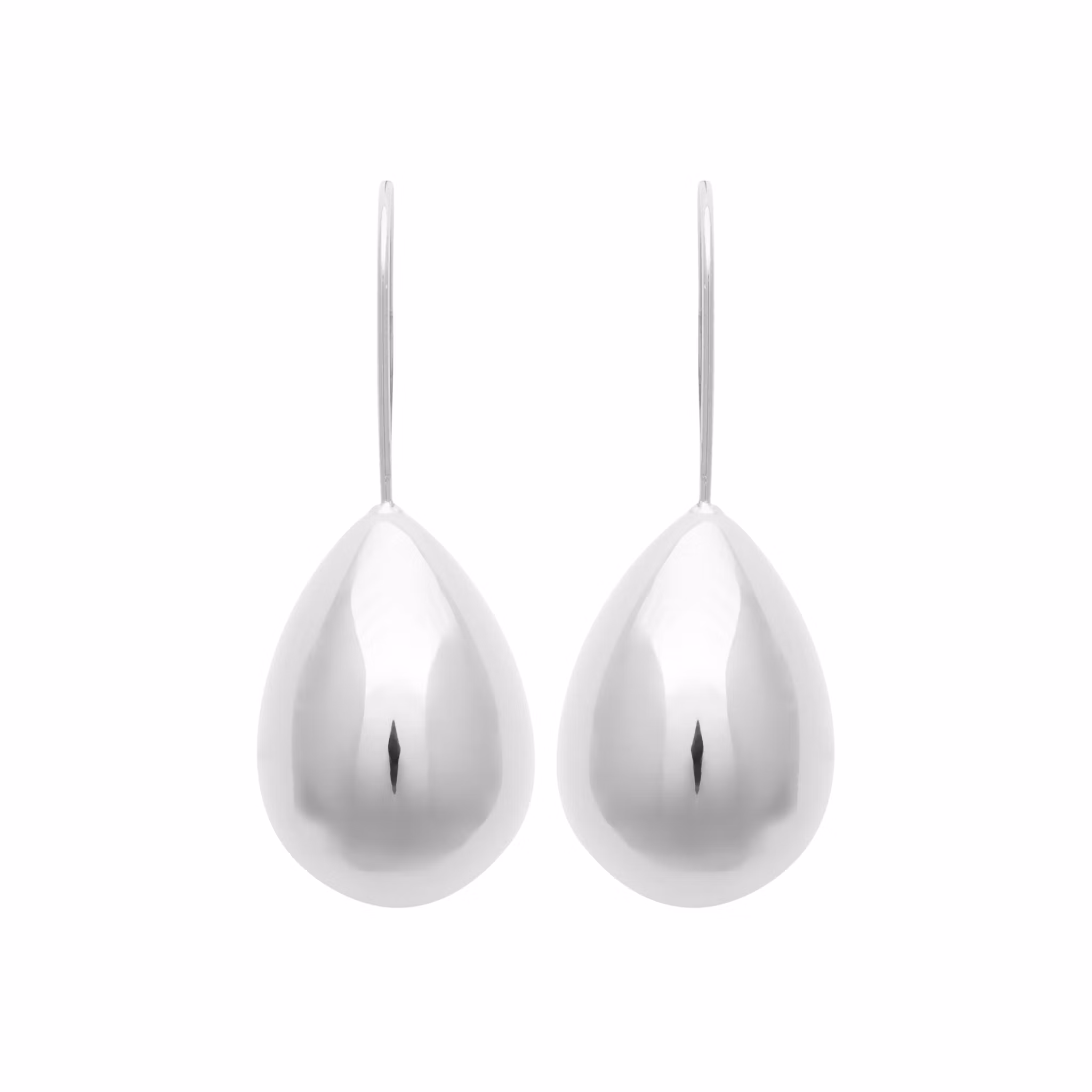 Long Drop Earrings Silver PVD