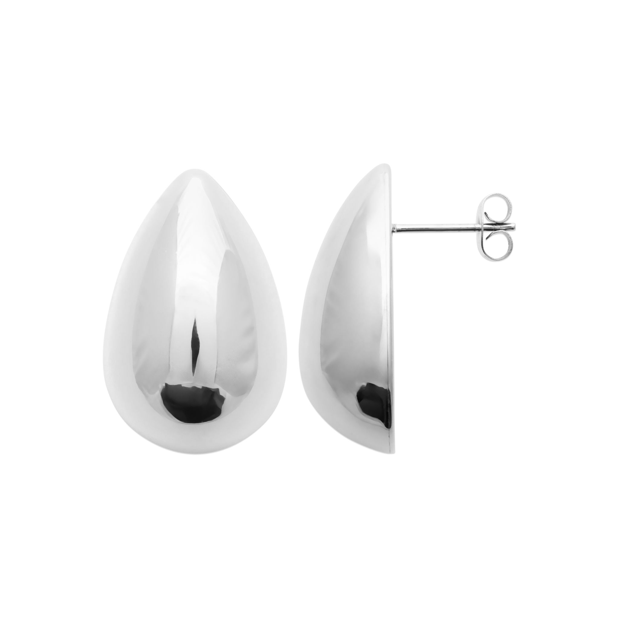 Bold Drop Earrings Silver PVD