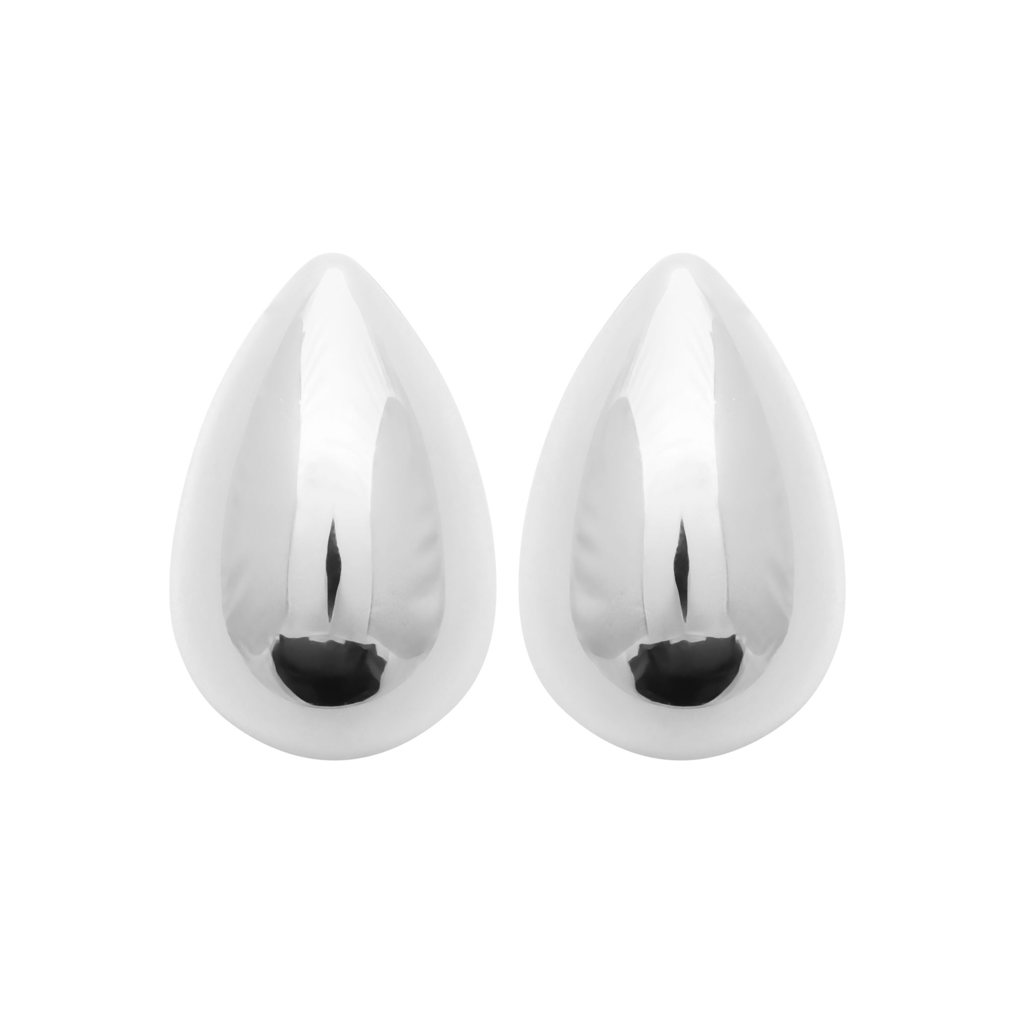 Bold Drop Earrings Silver PVD