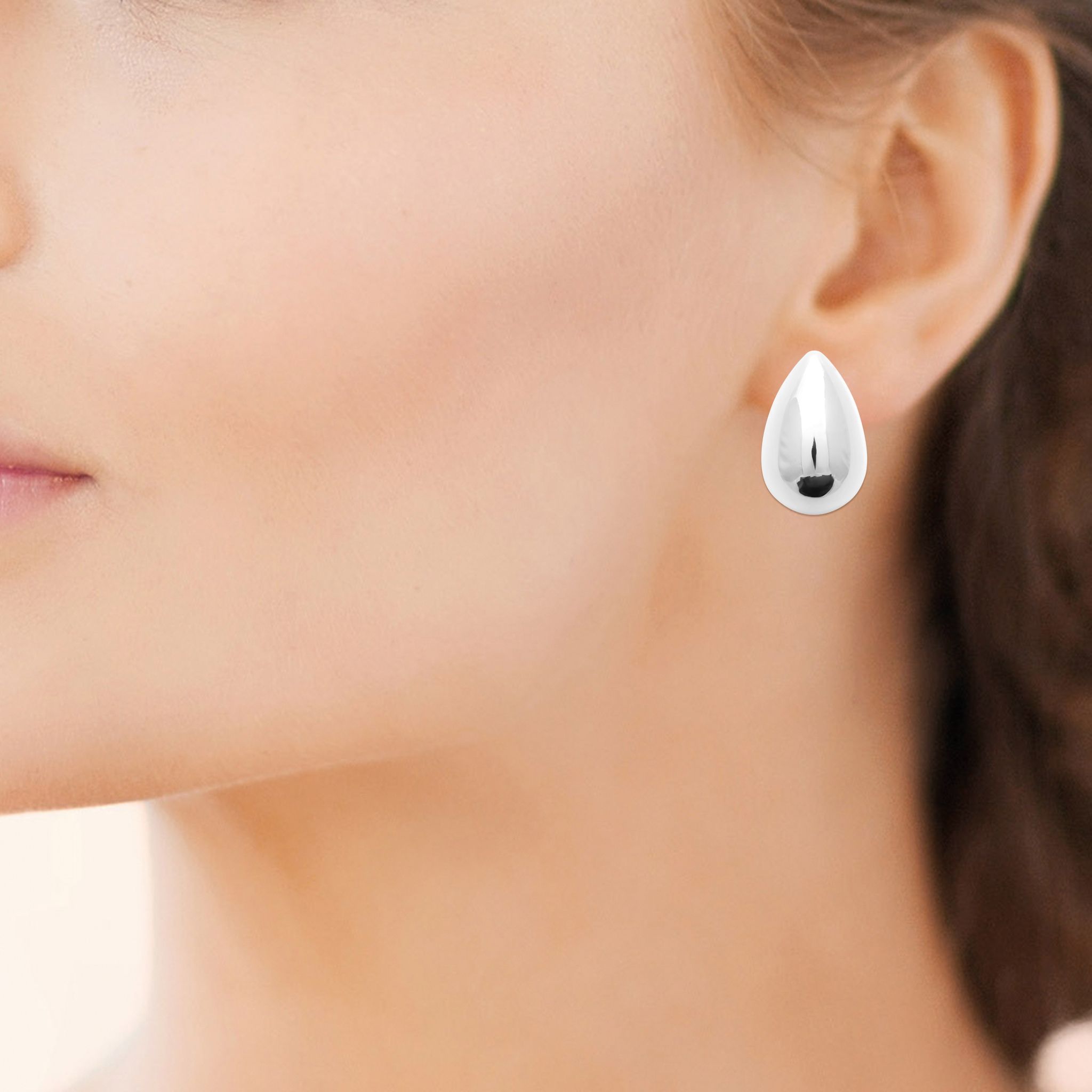 Bold Drop Earrings Silver PVD