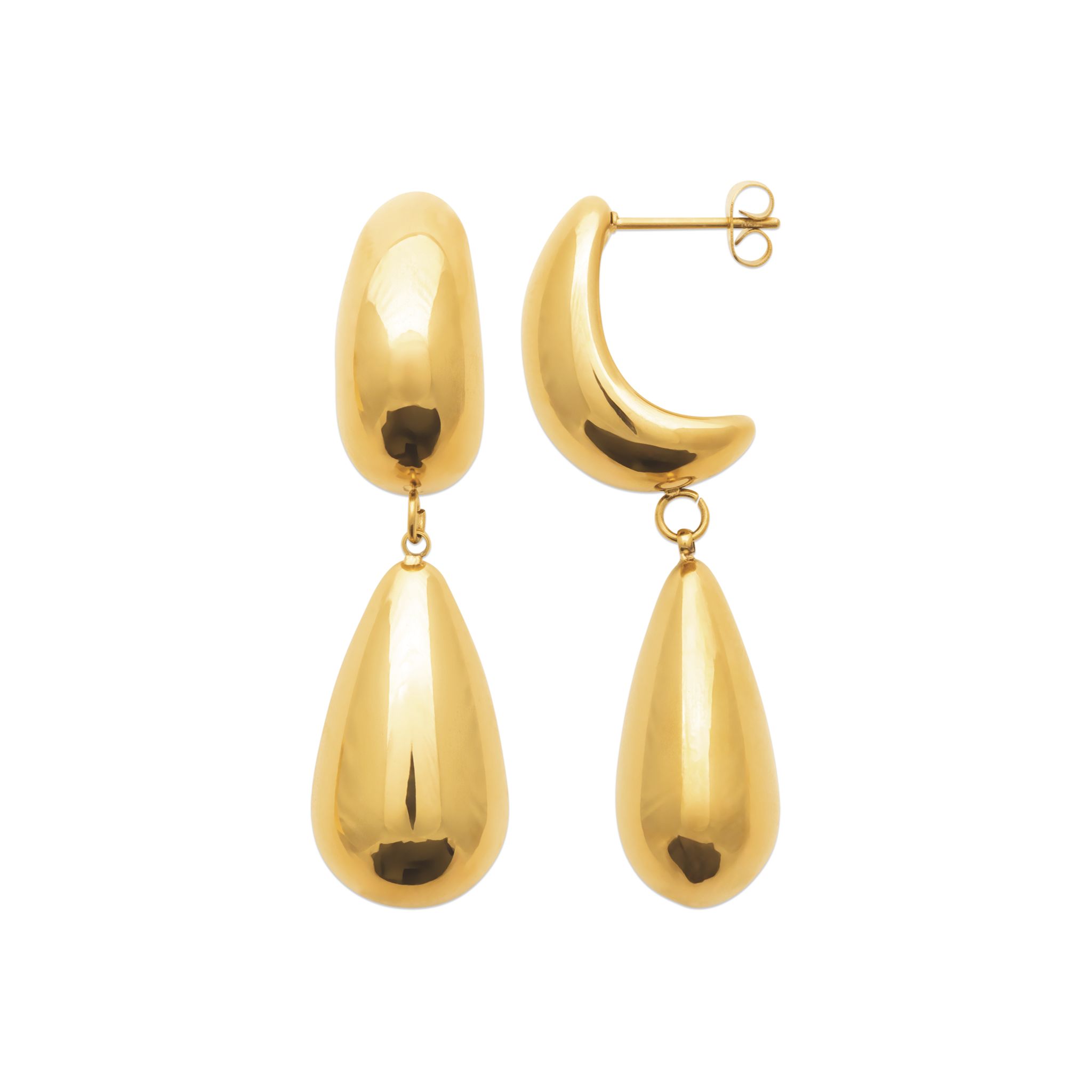 Double Drop Earrings Gold PVD