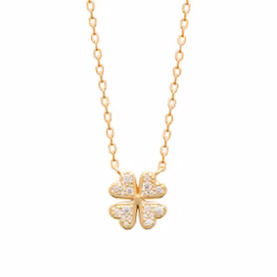 Clover cz Necklace Gold
