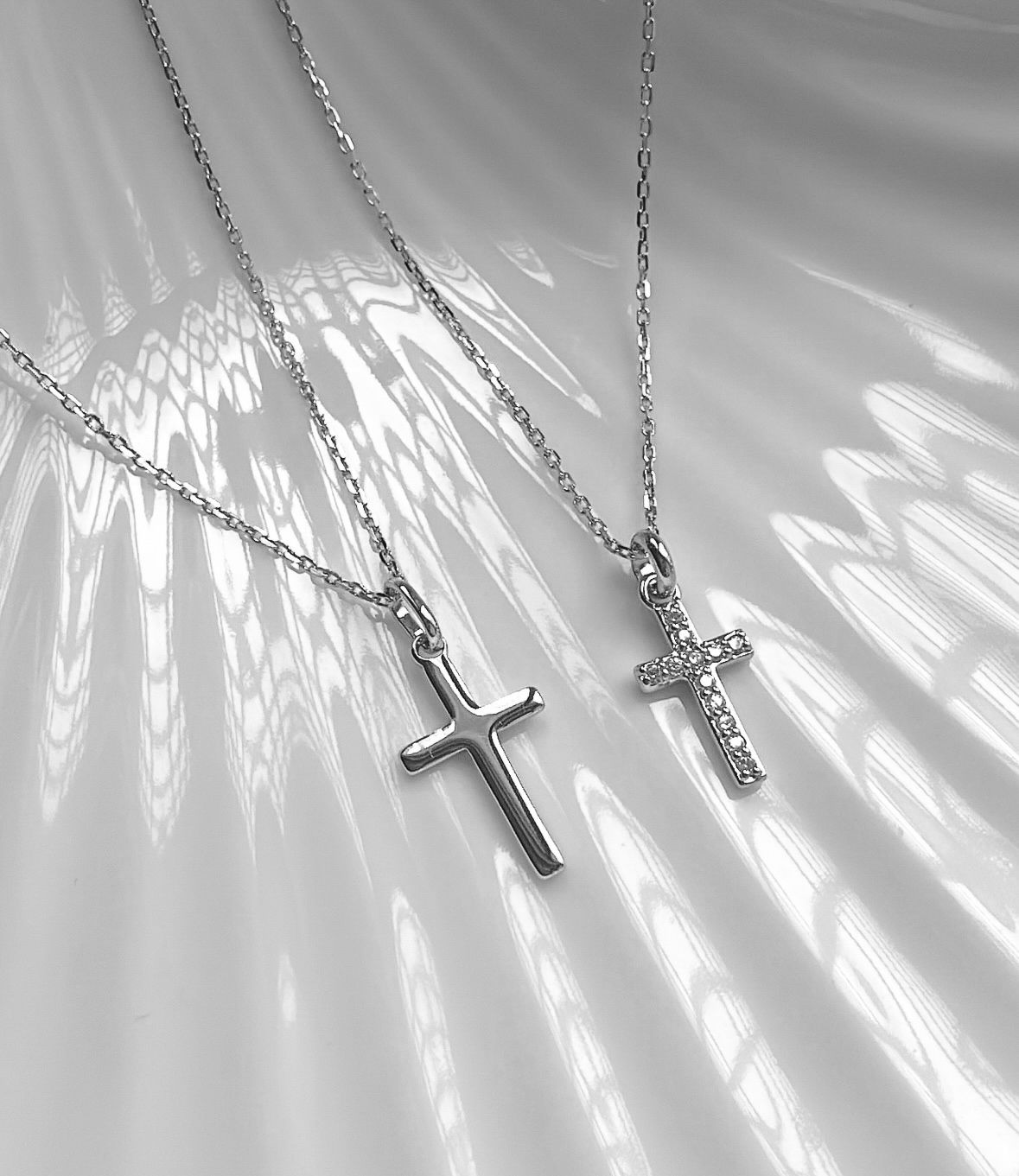 Cross cz Necklace Silver