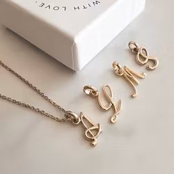 Letter M Pendant Gold