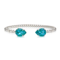 Mini Drop Bracelet Rhodium/ Laguna Delite