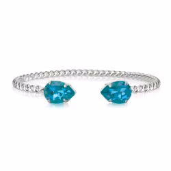 Mini Drop Bracelet Rhodium/ Laguna Delite