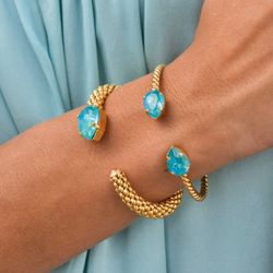 Mini Drop Bracelet Rhodium/ Laguna Delite
