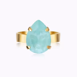 Mini Drop Ring Gold/ Soft Mint