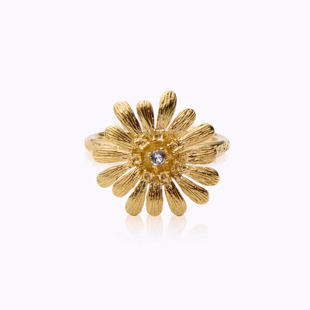 Daisy Ring Gold/ Crystal