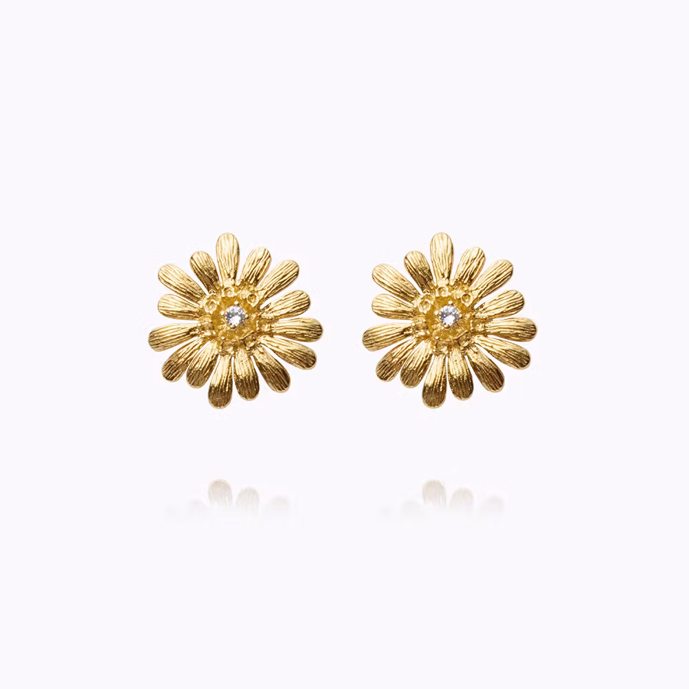 Daisy Earrings Gold/ Crystal