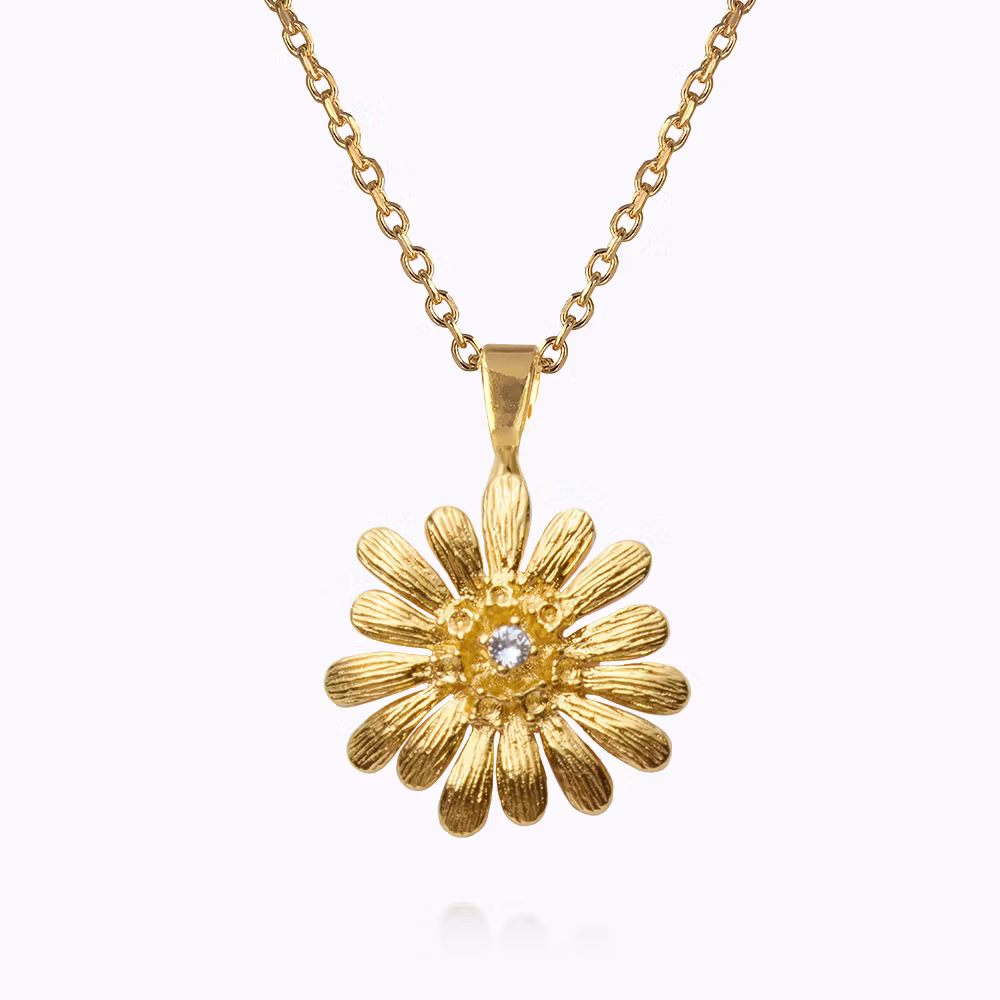 Daisy Necklace Gold/ Crystal
