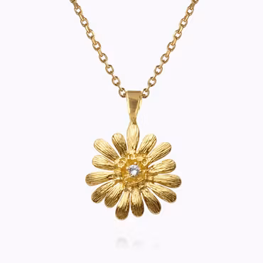 Daisy Necklace Gold/ Crystal