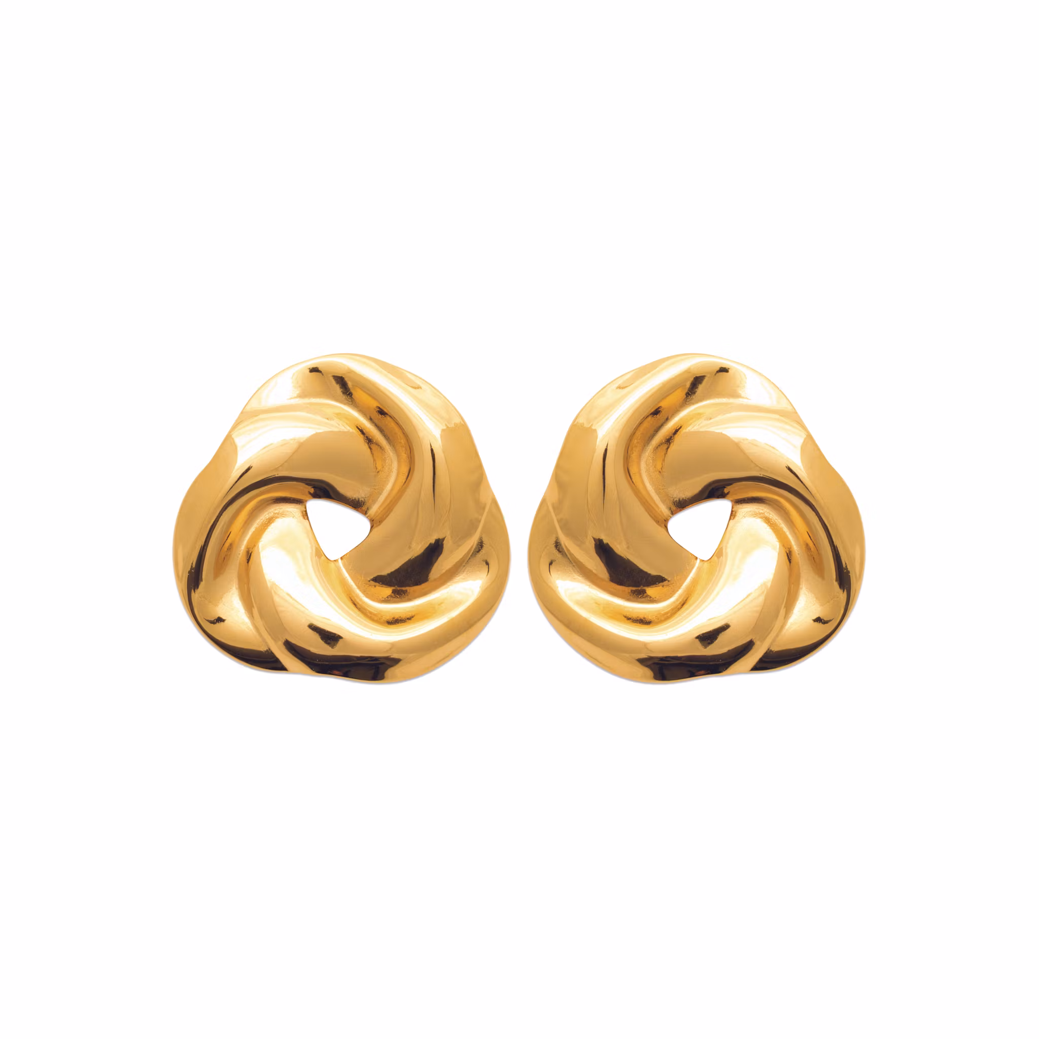 Bold Knot Earrings Gold