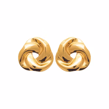 Bold Knot Earrings Gold