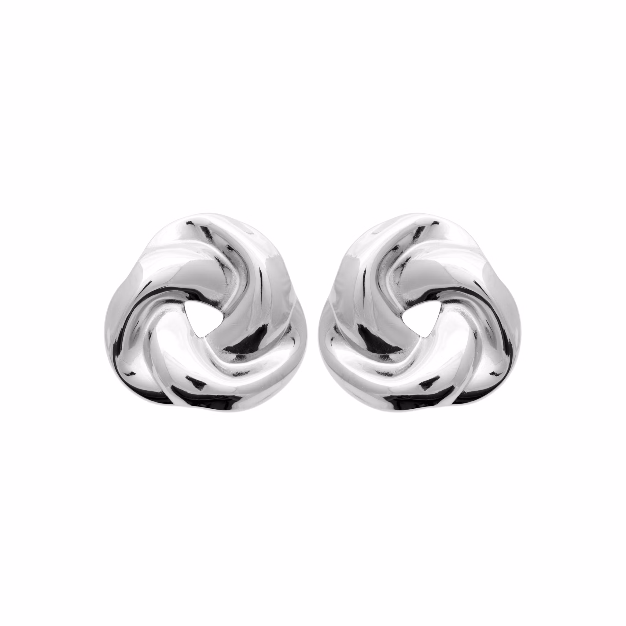 Bold Knot Earrings Steel