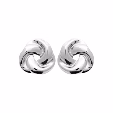 Bold Knot Earrings Steel