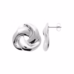 Bold Knot Earrings Steel