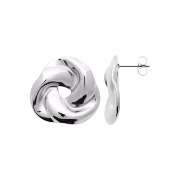 Bold Knot Earrings Steel