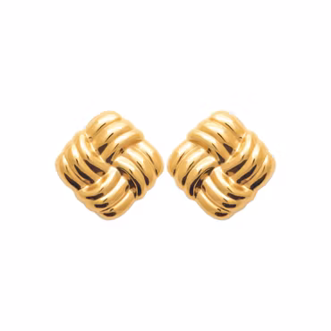 Square Knot Earrings Gold