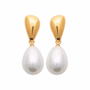 Pearl Drop Earrings Gold