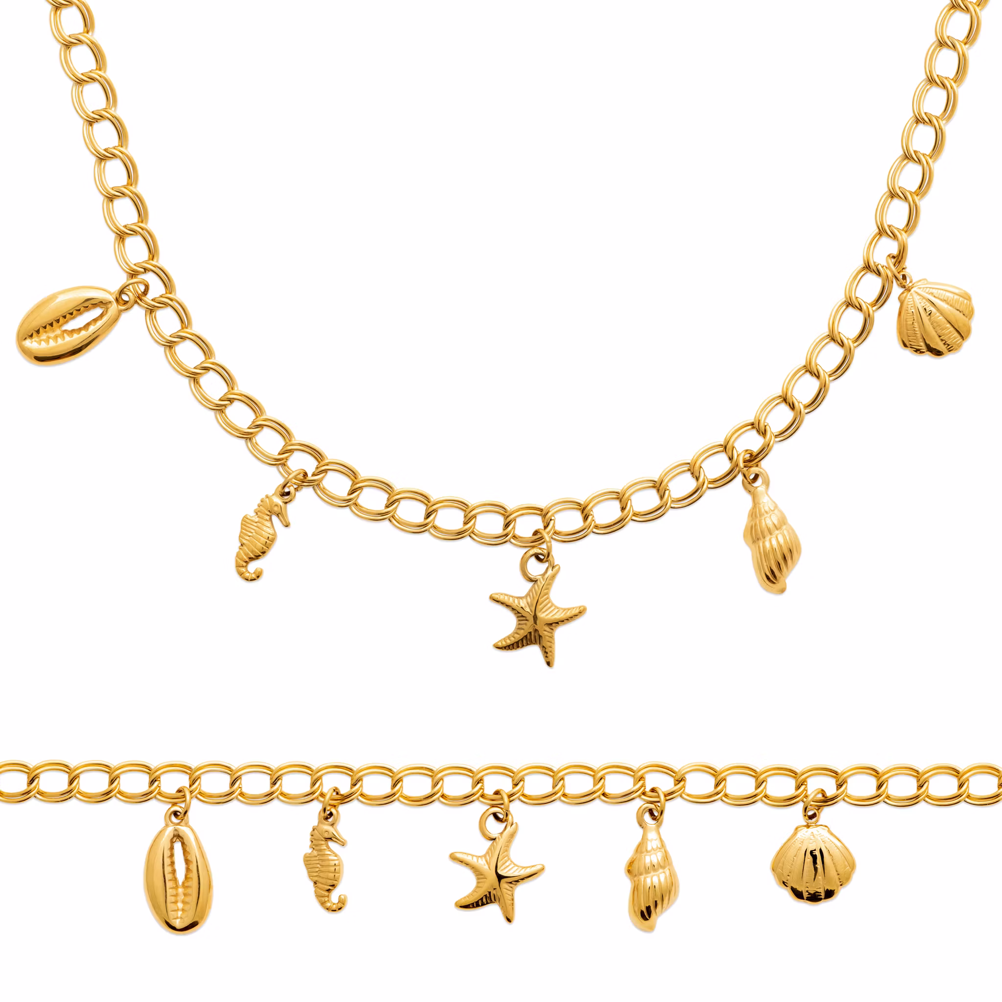 Riviera Charm Necklace Gold