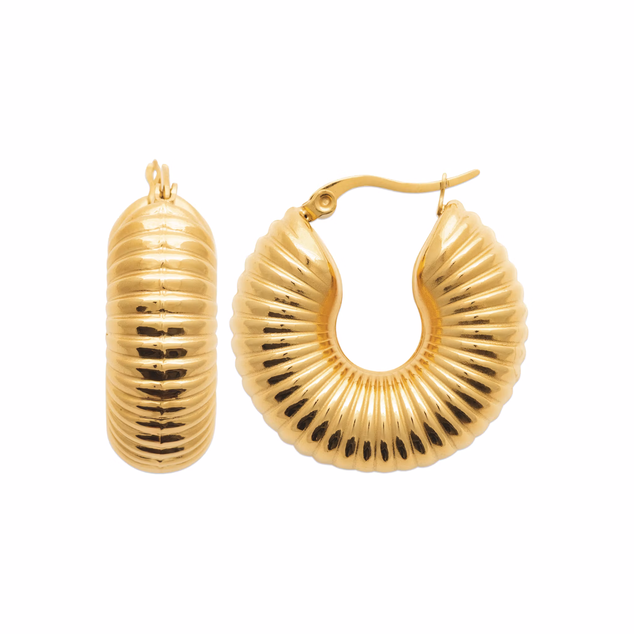 Riviera Hoop Earrings Gold