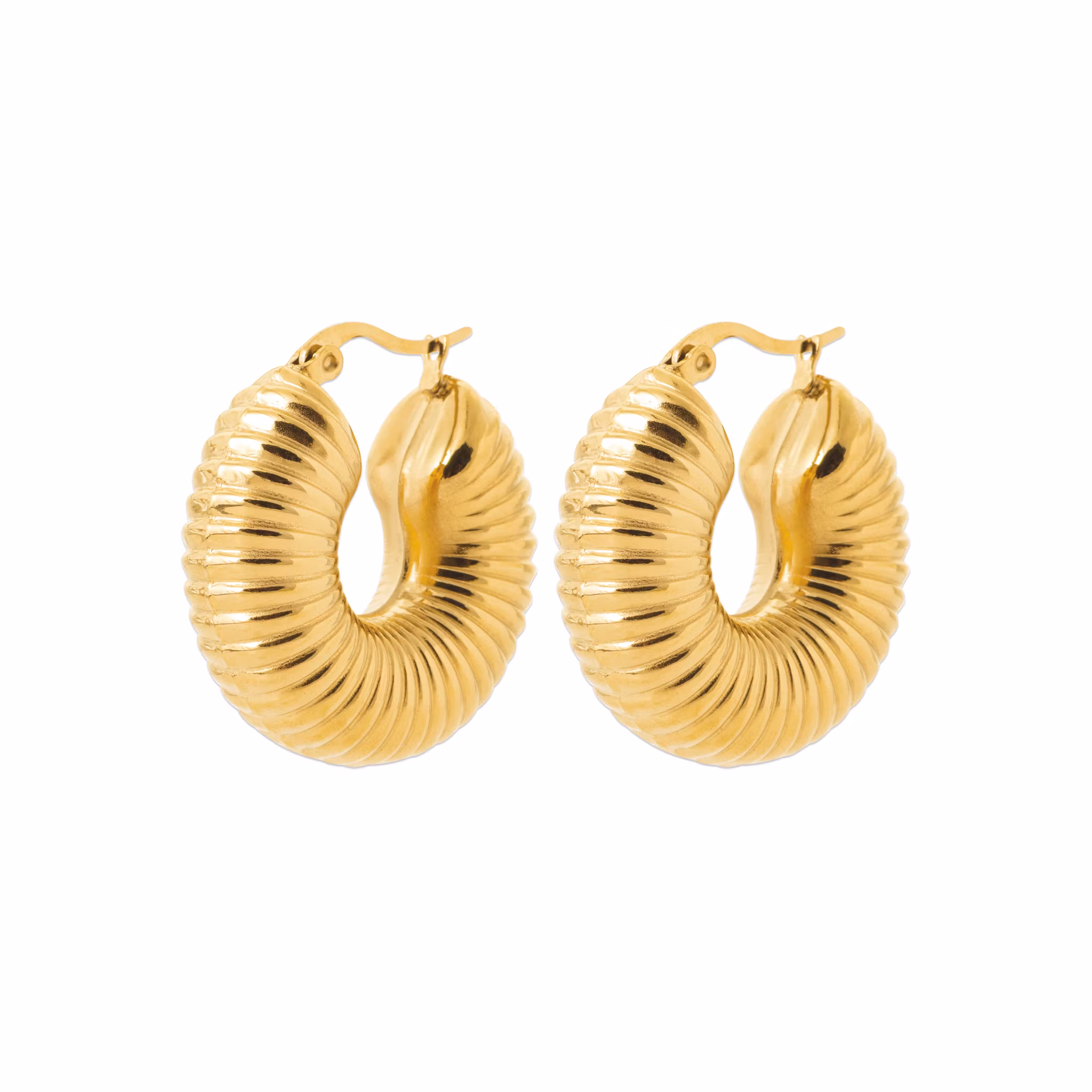 Riviera Hoop Earrings Gold