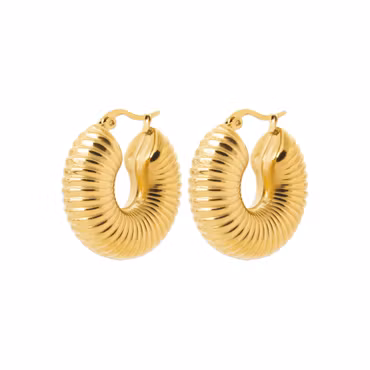 Riviera Hoop Earrings Gold