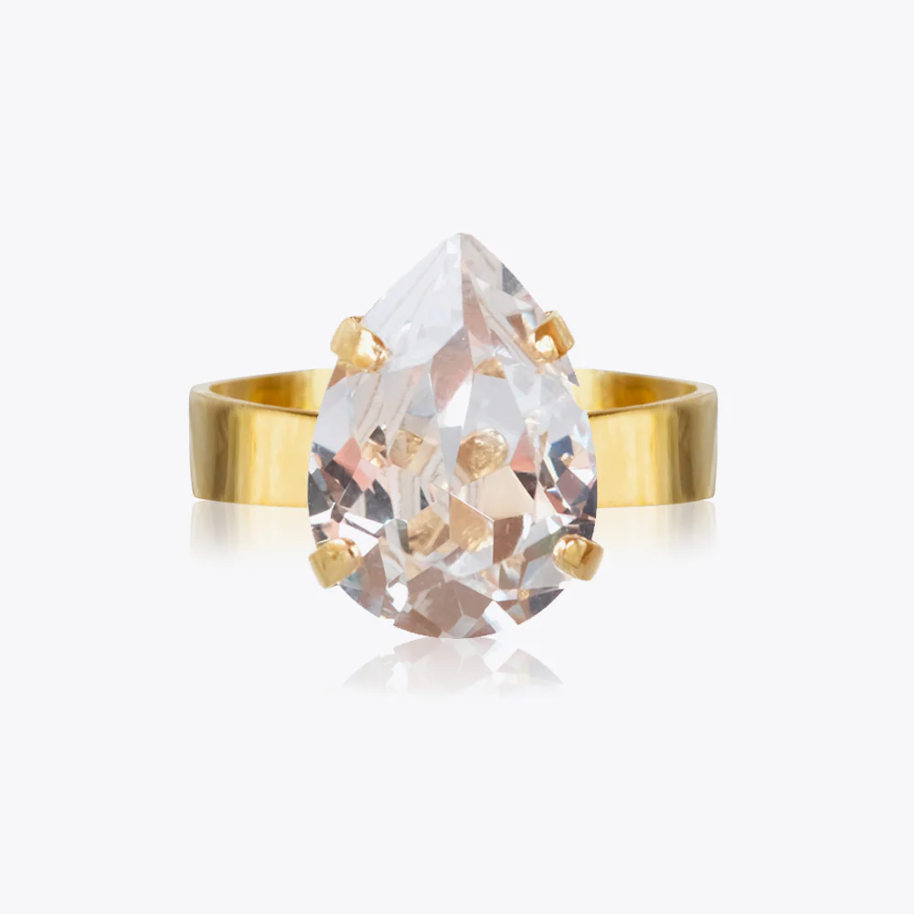 Mini Drop Ring Gold/ Crystal