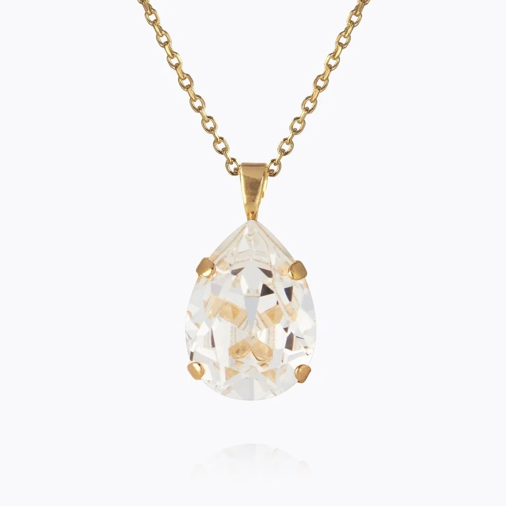 Mini Drop Necklace Gold/ Crystal