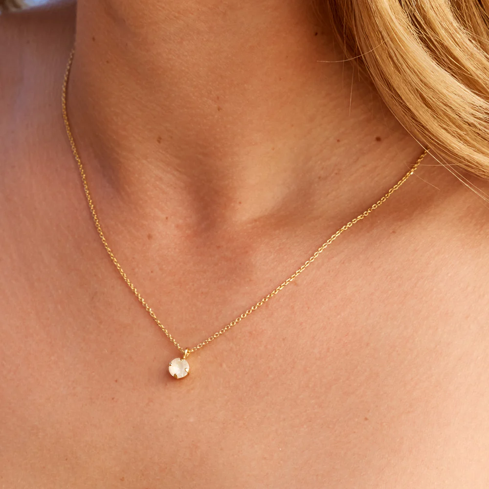 Natti Stud Necklace Gold/ Linen Ignite