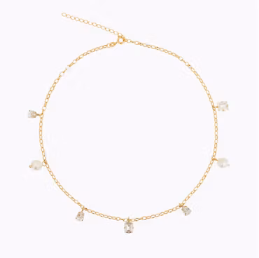 Lumina Necklace Gold/ Pearl + Crystal