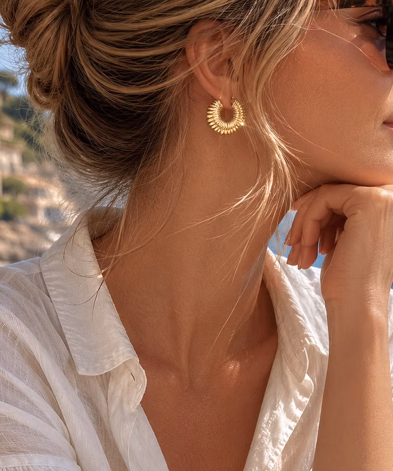 Riviera Hoop Earrings Gold