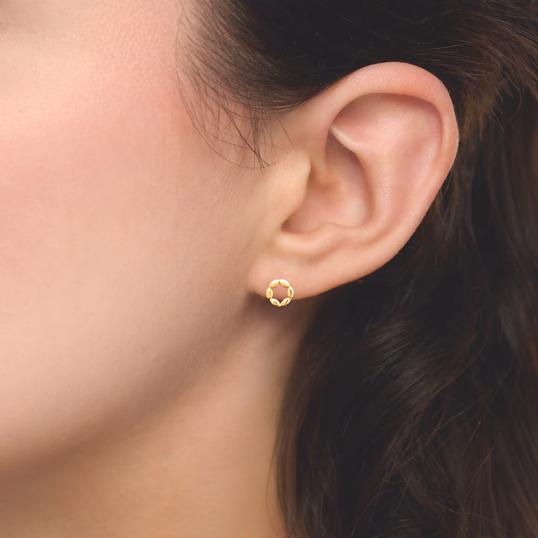 Hermine Earrings Plain Gold
