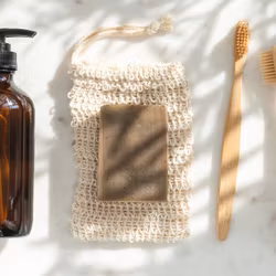 Tvålpåse med skrubb – exfolierande duschpåse i naturmaterial