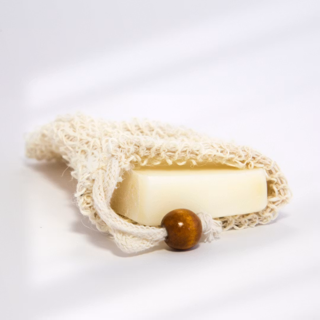 Tvålpåse med skrubb – exfolierande duschpåse i naturmaterial