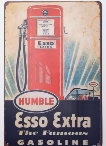 Plåtskylt Esso Humble