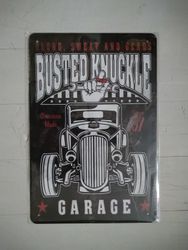 Plåtskylt Busted knuckle garage