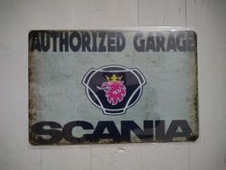 Plåtskylt Scania
