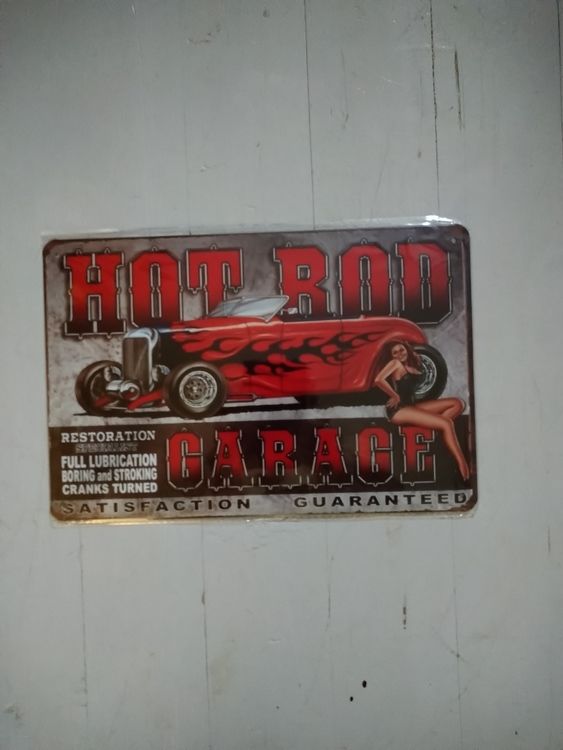 Plåtskylt Hotrod  garage