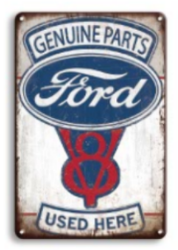 Plåtskylt Ford V8