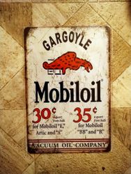 Plåtskylt Mobiloil