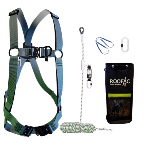 Roofac - ECO Fallskyddspaket m 15 m rep, eco2 sele
