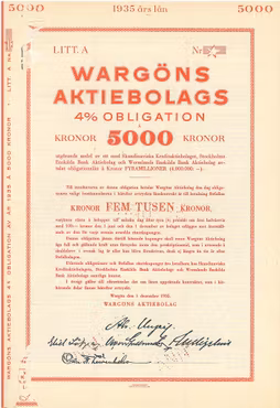 Wargöns AB, Obligation