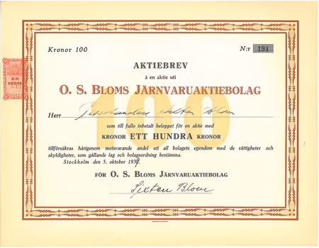 Bloms Järnvaru AB O. S.